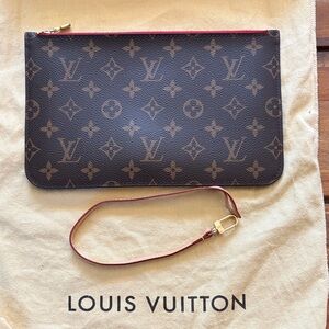 Authentic Louis Vuitton Monogram Canvas Pouch GM with Strap